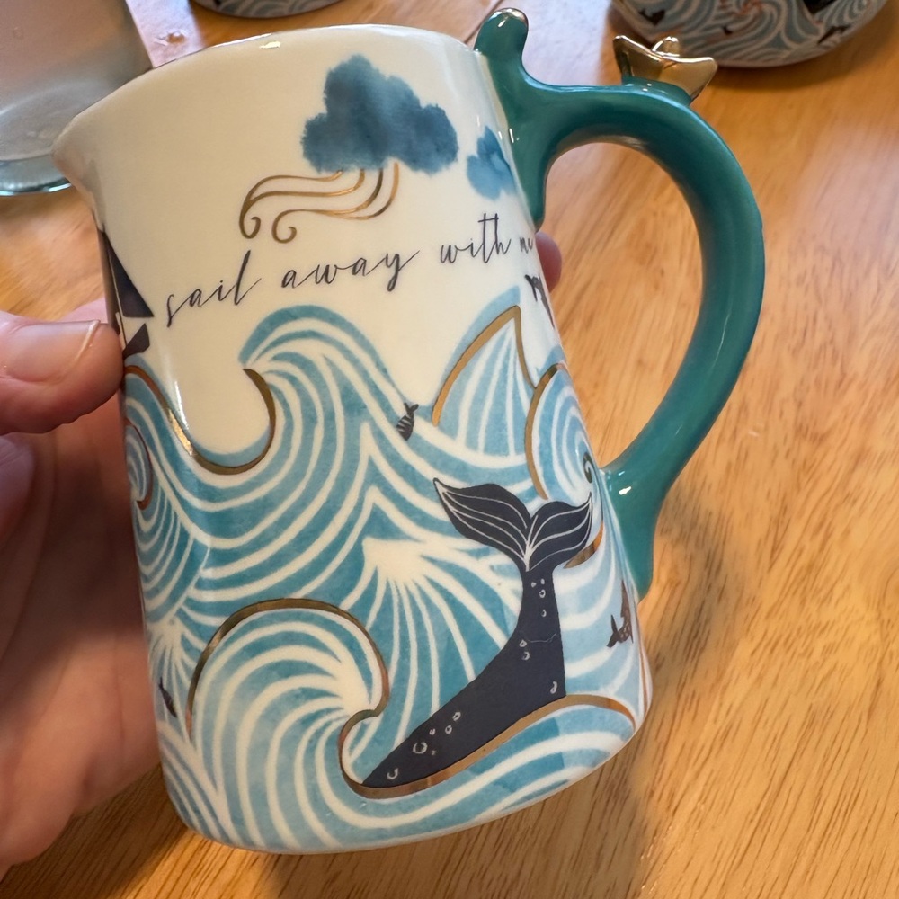 Whale and Waves Ceramic jug